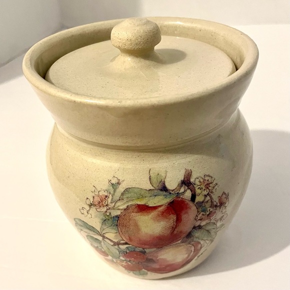 Crock Handmade in USA by Casey Pottery of Marshall, TX Fruit Motif Artist Signed - Picture 1 of 8